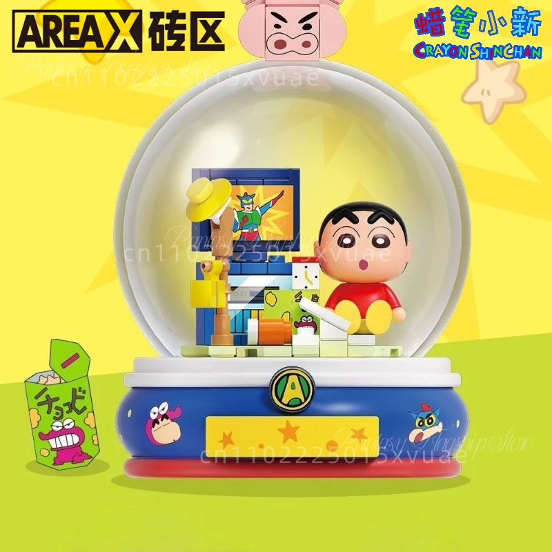 

New Crayon Shin-chan Building Blocks Cartoon Splicing Crystal Balls Assembly Toy Models Collectible Ornament Holiday Gifts
