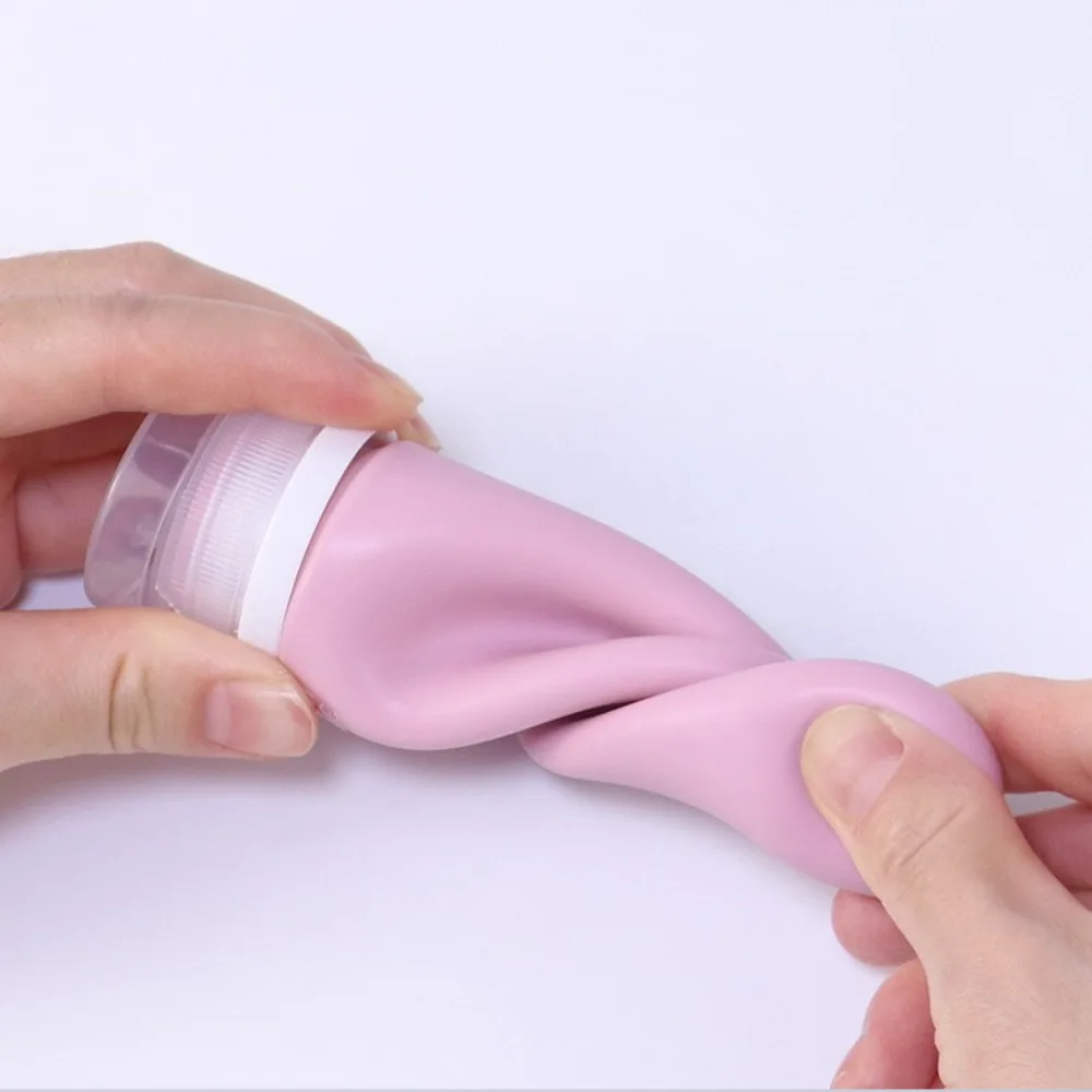 Sub-engarrafamento recipiente líquido loção cosmética vazio viagem recarregável garrafa à prova de vazamento macio silicone squeeze tubo ao ar livre