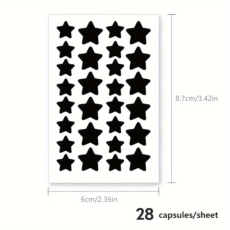 112/224 Pieces Black Star Shape Cover Up Stickers Skin Cover Up Stickers Party Face Decoration Stickers Facial Care Stickers