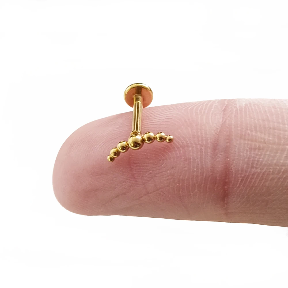 Internally Threaded Labret Piercing Forward Helix Earring 100% 316L Stainlesss Steel Tragus Stud Body Jewelry
