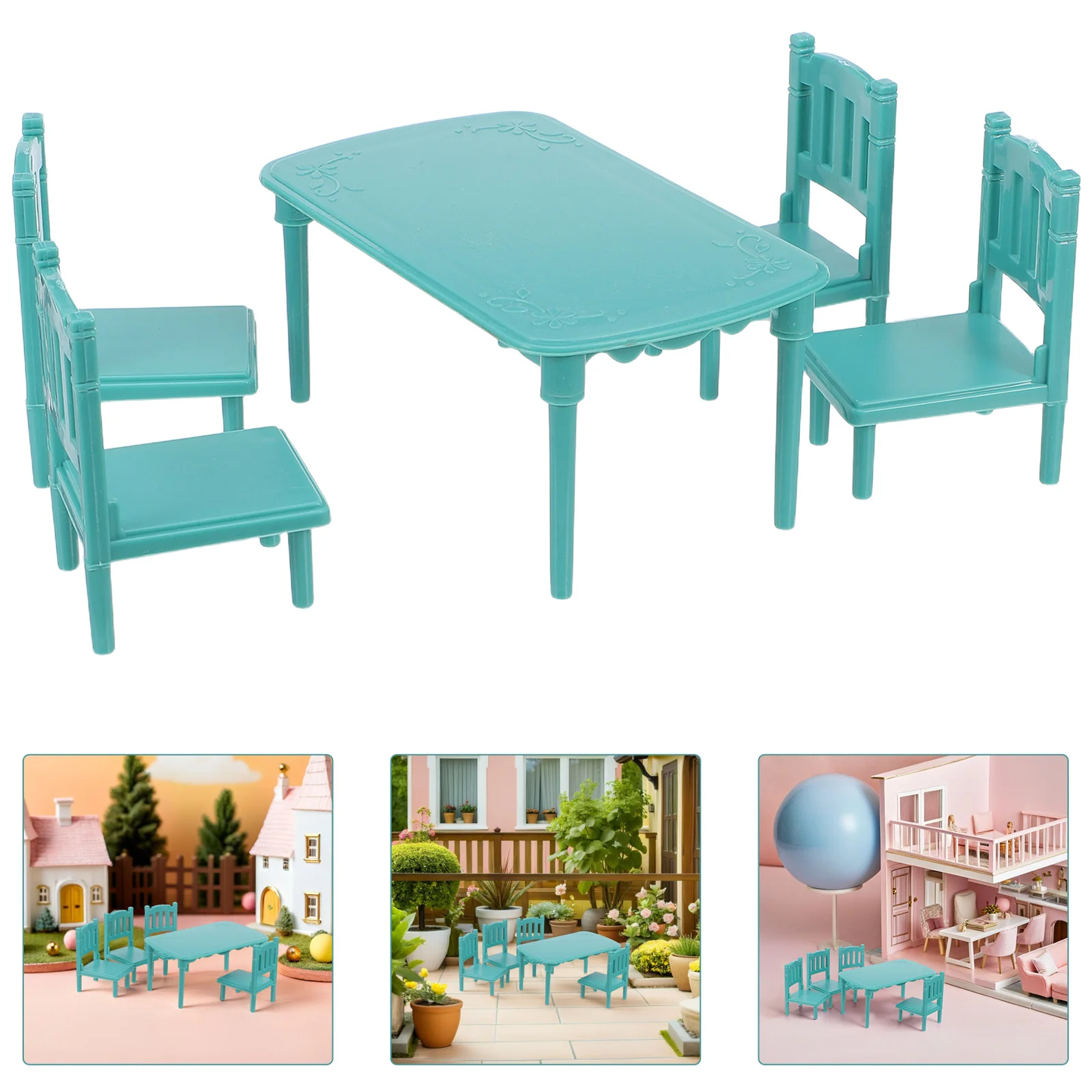 Ensemble de chaises de Table miniatures pour maison de poupée, meubles en plastique, échelle 1:12, cuisine, salle à manger, accessoires de décoration de scène, 1 ensemble