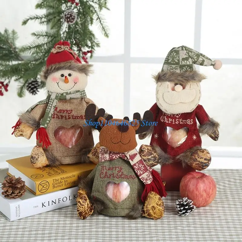 

JoyFes 2025 New Christmas Gift Bags Secure Closure Design, Christmas Doll Gift Bags, Can Hold 500g Fruits, Large Fabric Gifts