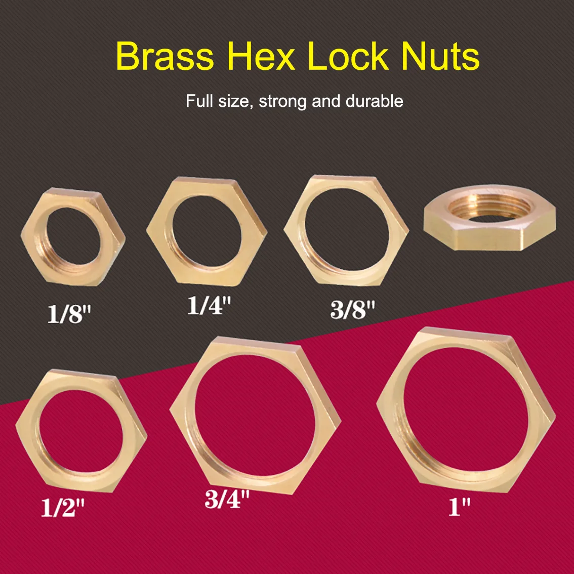 1 pz dadi di bloccaggio esagonali in ottone BSP 1/8 "1/4" 3/8 "1/2" 3/4 "1", filettatura femmina gambo esagonale tappo dado di fissaggio rame