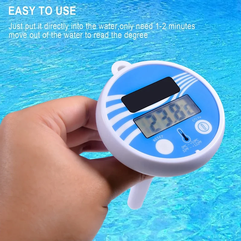 Floating Pool Thermometer Wireless - Swimming Pool Temperature Thermometer Easy Read, Solar Digital Pool Thermometer