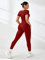 Women's Slimming Sexy Yoga Sports Jumpsuit Spring Summer Threaded Square Collar Lifting Buttocks Design Comfortable Active Wear - Image 4