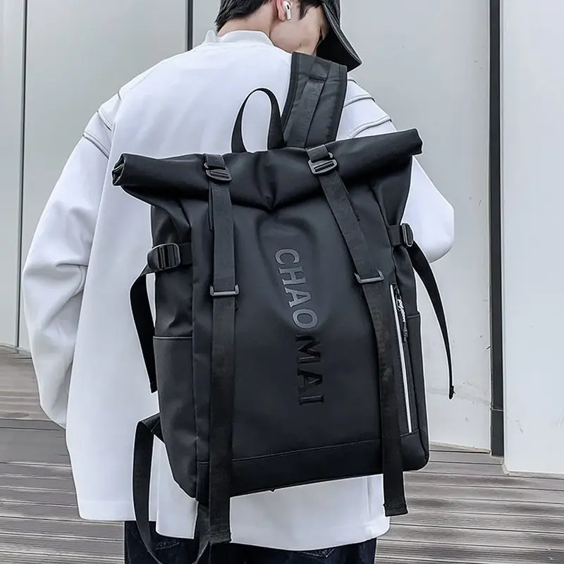 New Trendy Large Capacity rolled Backpack Travel Outdoor Sports Bag for Middle And High School Students Nylon Unisex Backpack