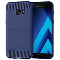 Shockproof Silicone Case for Samsung A7 2017 Galaxy A720 A720F A720S Carbon Fiber Back Cover for Samsung a7 2017 Brushed Cases