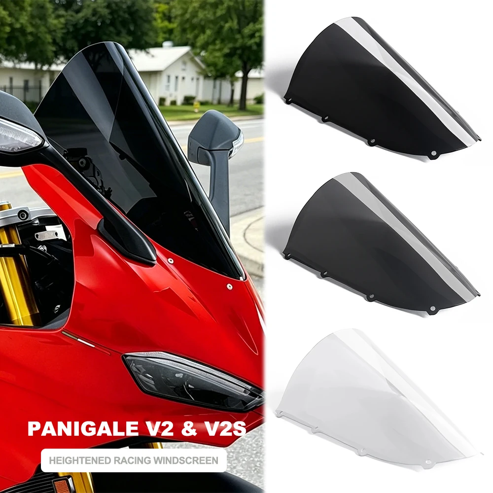 

New Motorcycle Heightened Racing Windscreen Windshield Wind Deflector For Ducati Panigale V2 V2S 2025 2026 Wind Fairing Screen