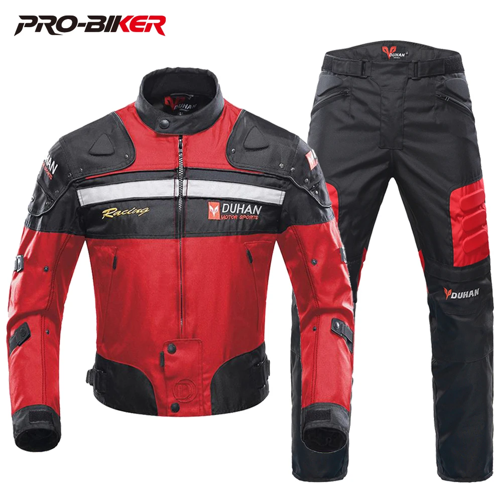 

DUHAN Grey Motorcycle Jacket Man Motorcycle Racing Riding Suit Windproof Body Armor Moto Protector Clothing Set
