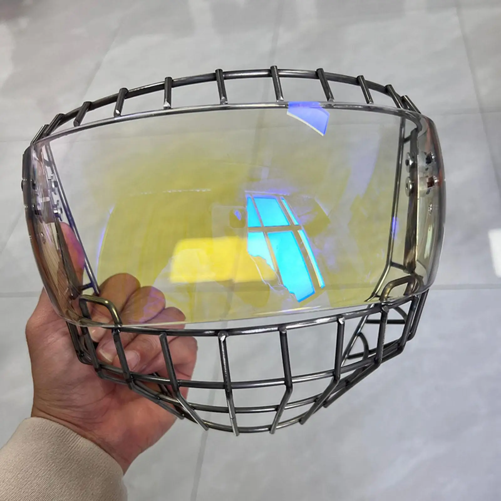 Protective Hockey Helmet Cage with Clear PC Face Mask Universal Fit for Adult Sports Ice Hockey Accessories