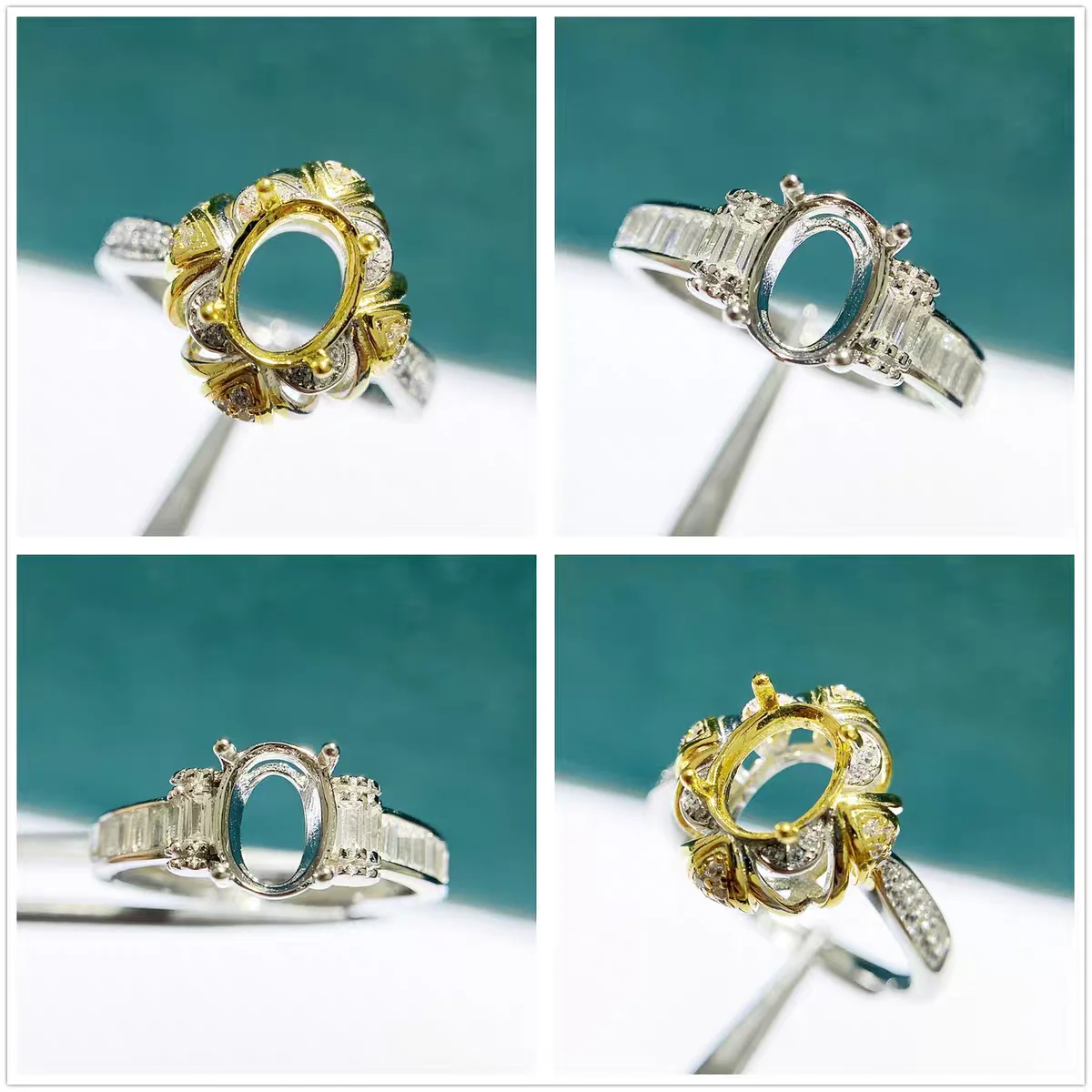 

MeiBaP новый стиль 6 мм * 8 мм эллиптический камень стерлингового серебра 925 пробы с цирконами держатель для колец DIY пустая поддержка для женщин изысканные очаровательные ювелирные изделия