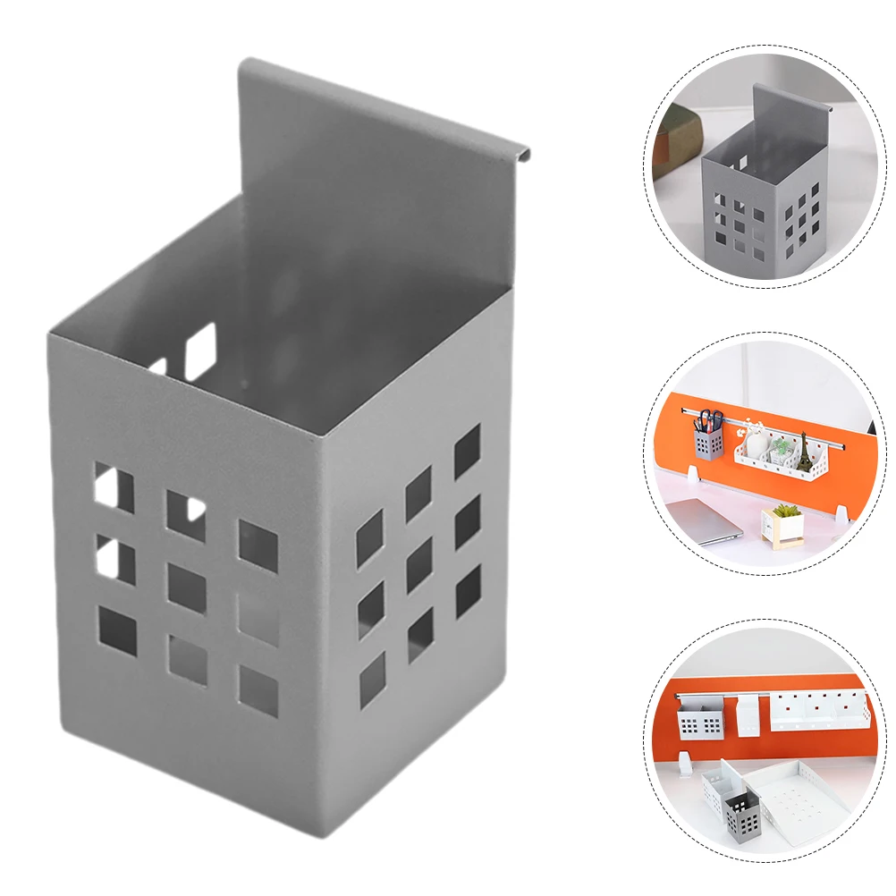 

s Hanging Desk Cubicle Wall Pen Holder Stationery ganizer Gray Hanging Pen Holder Bucket Wall Mountable Office Supplies
