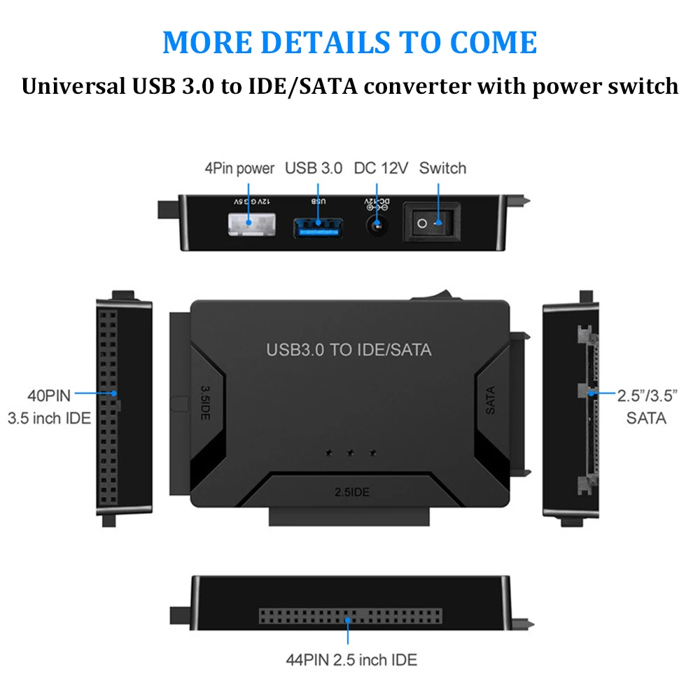 SATA/IDE To USB 3.0 Adapter Hard Disk Converter Cable For 2.5 3.5 Inch IDE SATA Adapter HDD SSD CD DVD ROM CD-RW For PC Macbook