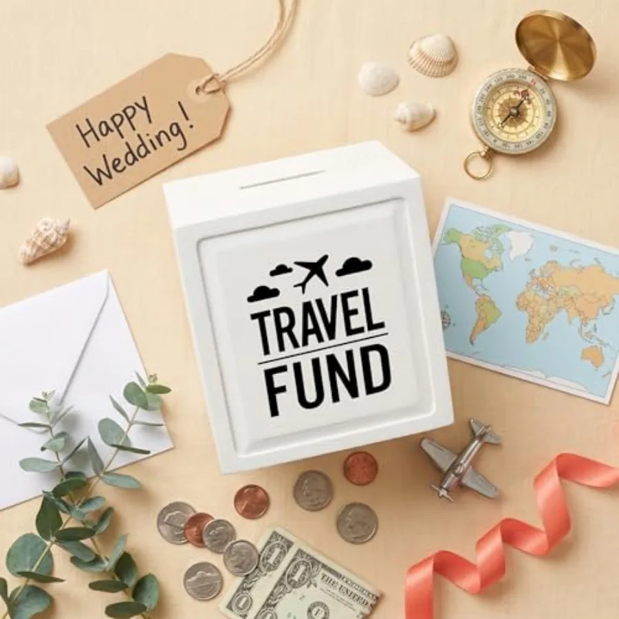 Sterling James Co. Travel Fund Piggy Bank - Funny Travel Gifts for Him or Her - Wedding Housewarming and Retirement Gift - Nove