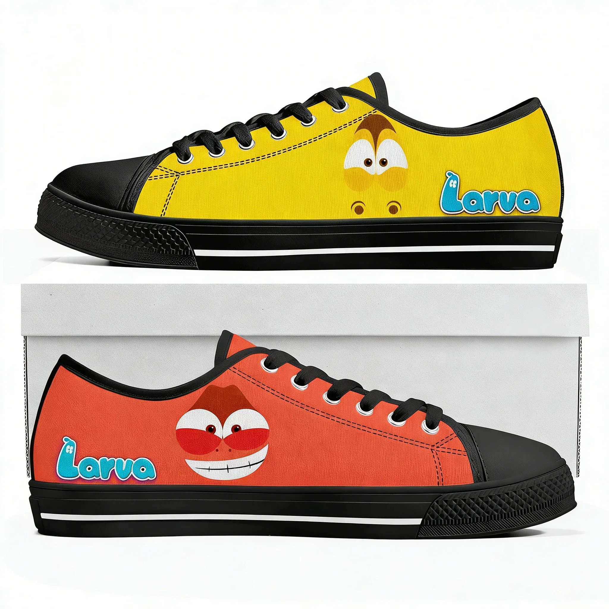 

Кеды Larva Low Top унисекс, высококачественные холщовые кроссовки, повседневная обувь с аниме, мультфильмами, мангой и комиксами, обувь на заказ