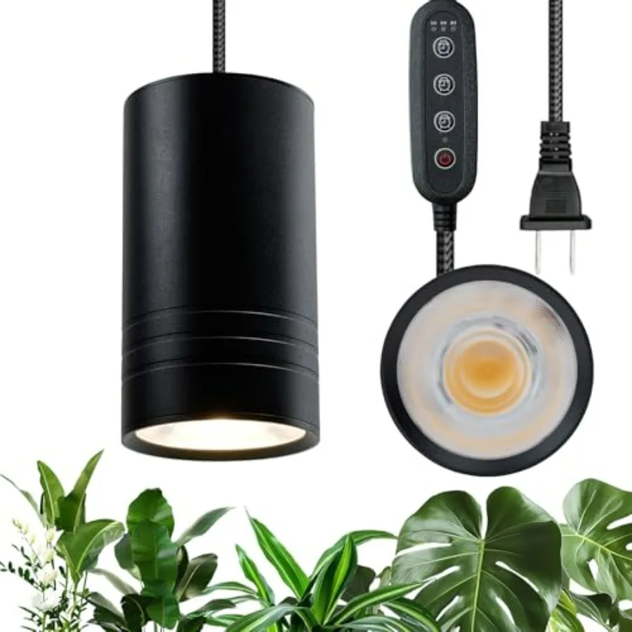 

Hanging Grow Light for Indoor Plants Full Spectrum Growing Plant Lamp with Timer Decorative Pendant Plant Light Garden Flowers