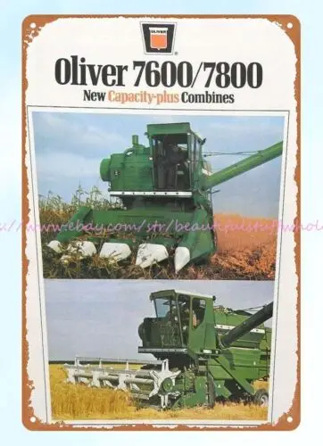 1973 OLIVER SELF-PROPELLED COMBINE farm equipment metal tin sign bedroom styles