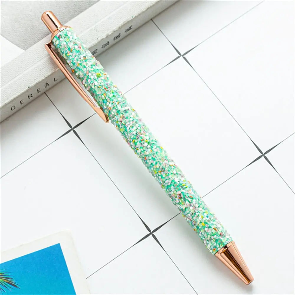 Office Sequins Diary Supplies Student Gift Rhinestone Luxury Roller Ballpoint Pen Writing Supplies Ballpoints Pens Stationery