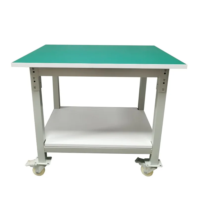 Anti-static workbench Workshop Operating bench Experimental table Mobile double-layer with pulley workbench