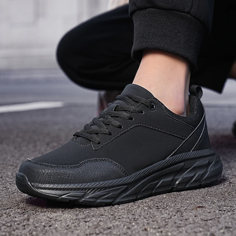 

Big Size 39-48 Platform Men Tennis Sport Shoes Super Light Waterproof Leather Chunky Sneakers Black Man Trainers Tenis Masculino