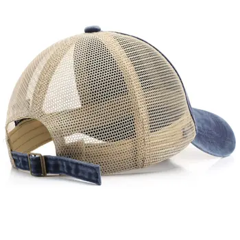 Herrkepsar i tvättad bomullsmesh, retro, med anpassad logotyp och namntryck för dam, unisexkepsar, utomhuskepsar 8 best sales Custom logo cap - №5
