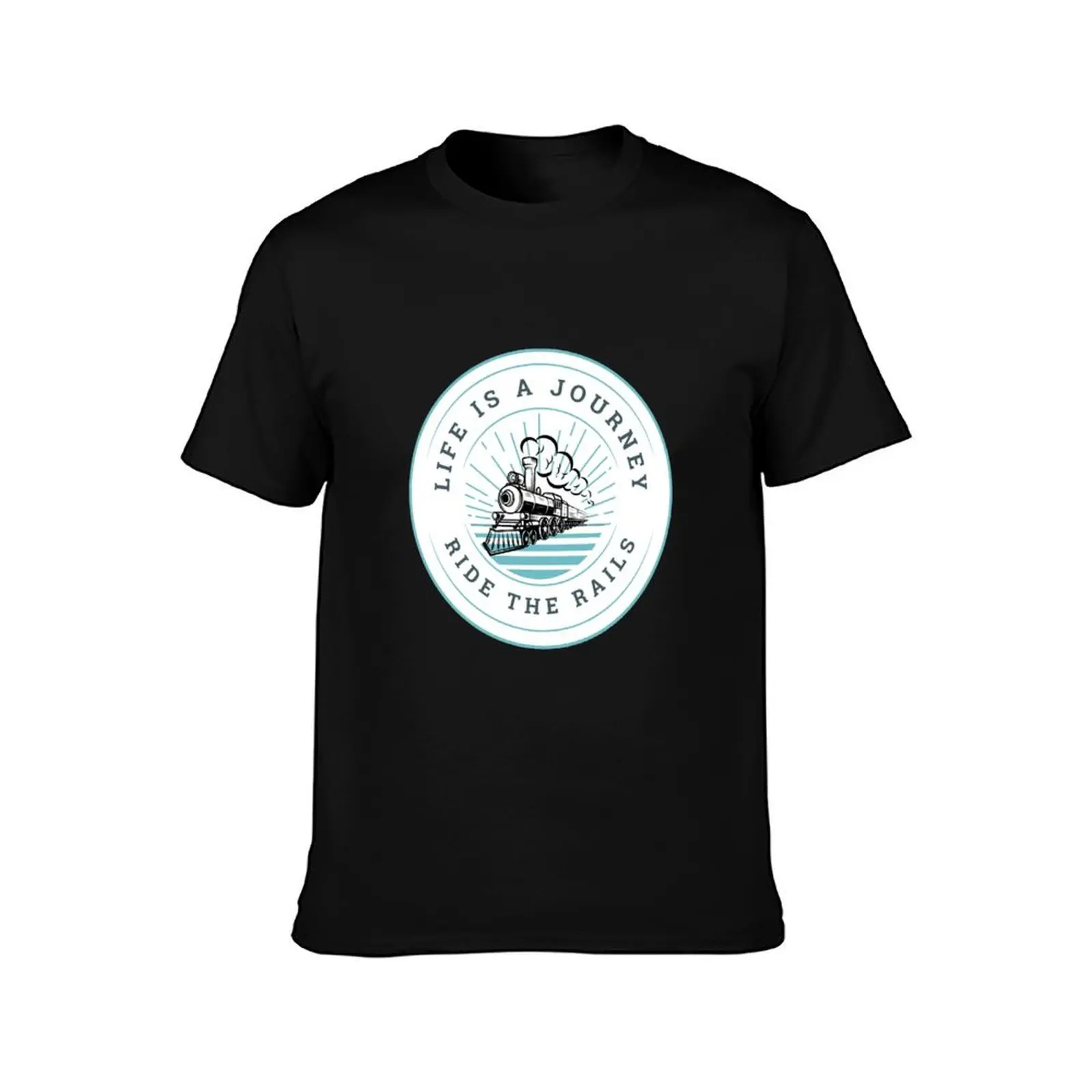 Life is A Journey, Ride The Rails Classic Tshirt for Trains or Locomotives fans. T-Shirt Outdoor Work Short Sleeve Top T-Shirt