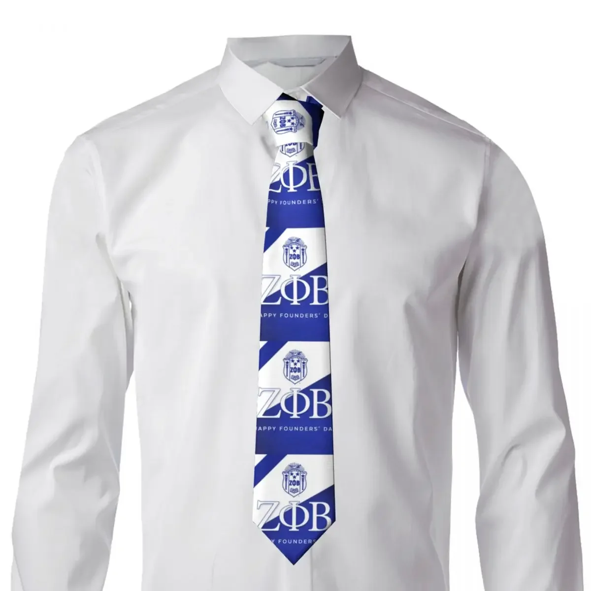 Custom Zeta Phi Beta Greek Letter 1920 Tie Men's Formal Silk ZOB Neckties for Business