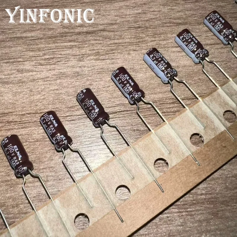 10 個/100 個 ELNA 100V4.7UF RA3 シリーズ 5X11mm オーディオ電解コンデンサ タイ リボン オリジナルボックス入り