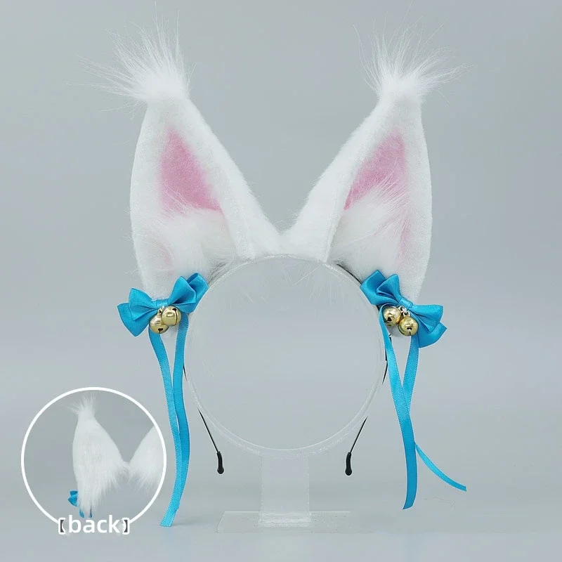 RT01 gorące ręcznie robione nakrycia głowy LOL Ahri Cosplay duch kwiat ogon lis z pałąkiem na głowę Cos akcesoria i Gf1