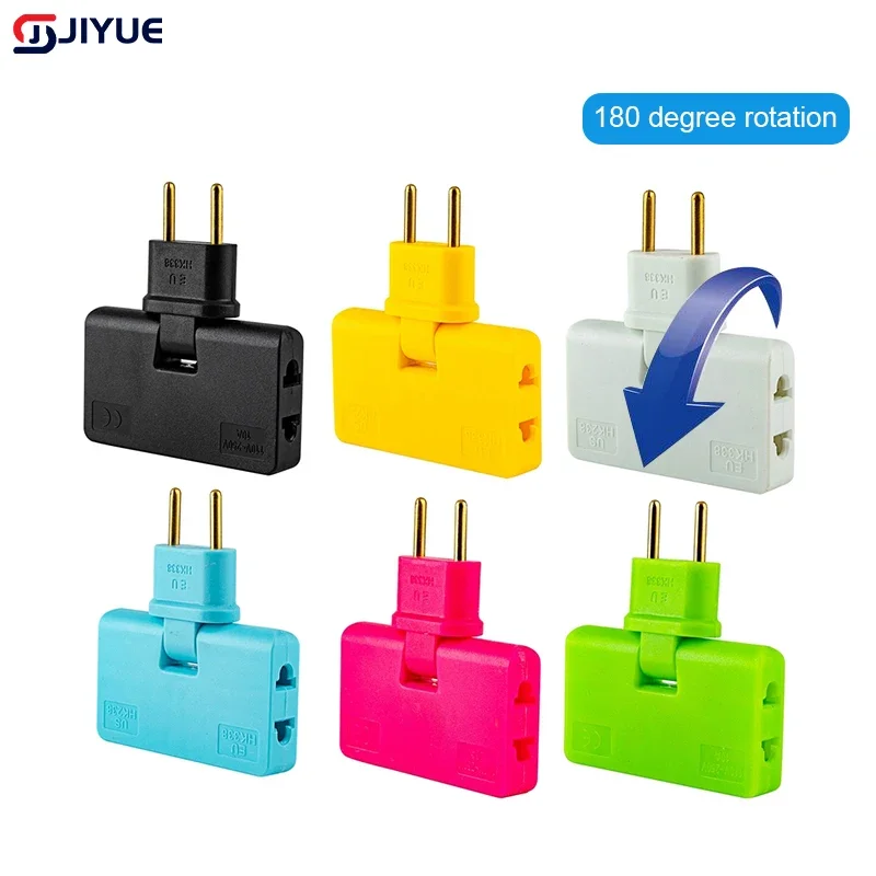 3 In 1 Adaptor EU Extension Plug Electrical Adapter Mini Outlet Power Splitter Converter Socket 180 Degree Rotation Adjustable