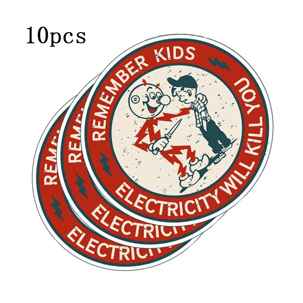 

10 шт., предупреждающие наклейки, клейкие этикетки, электрический шок, опасность, опасность, уведомление о безопасности, водонепроницаемые бирки для опасности, для электрической коробки