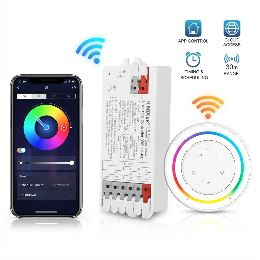 Miboxer K6 S2W+ S2 E3-WR 3in1 Smart WIFI+2.4GHzRF Tuya APP Voice Control Dimmer RGB RGBW RGBCCT LED Strip Controller