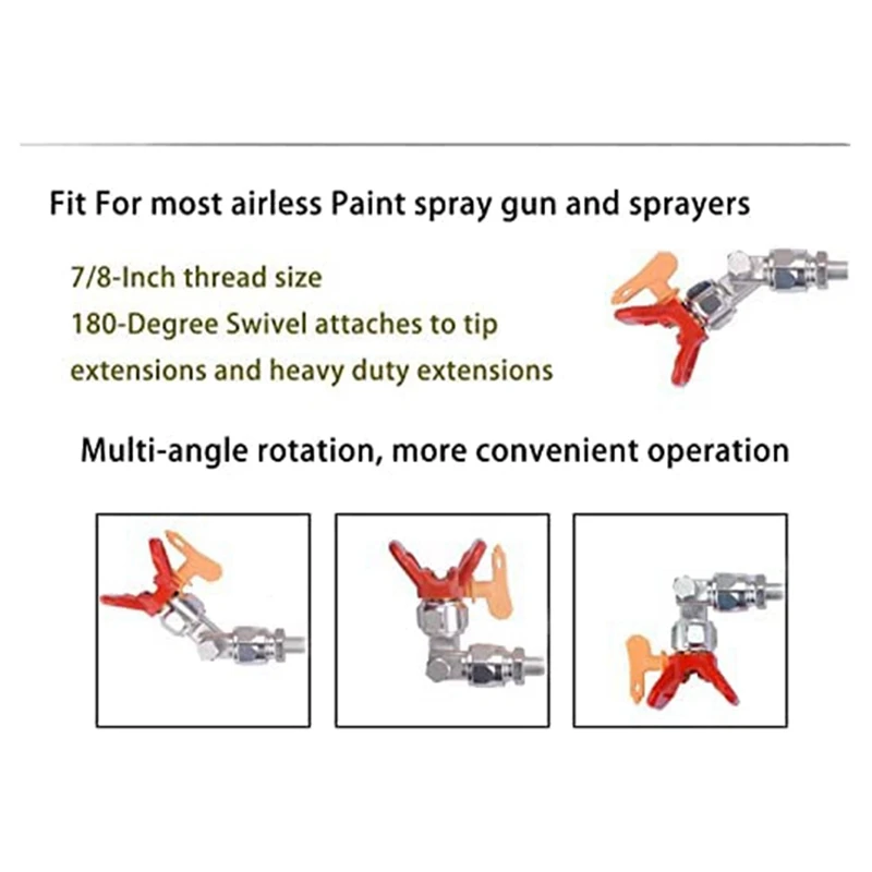 ABNL (2 Packs) 235486 7/8 Inch Thread For Airless Paint Spray Gunswivel Joint 180 Degree Rotation