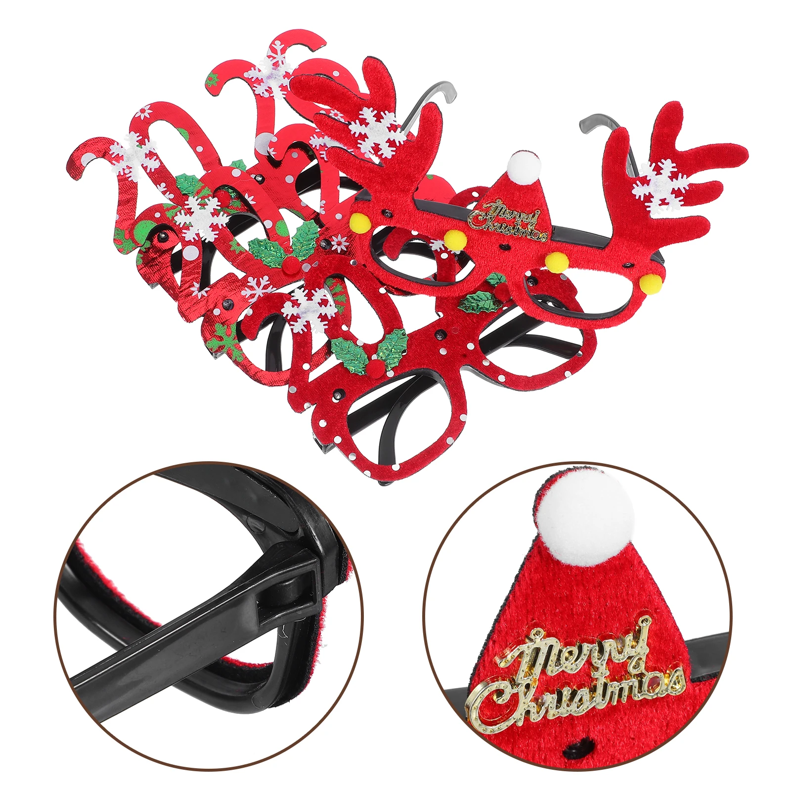 

4 Pcs Christmas Decoration Glasses Number Costume Eyeglasses Birthday Photo Booth Props The Pet Child