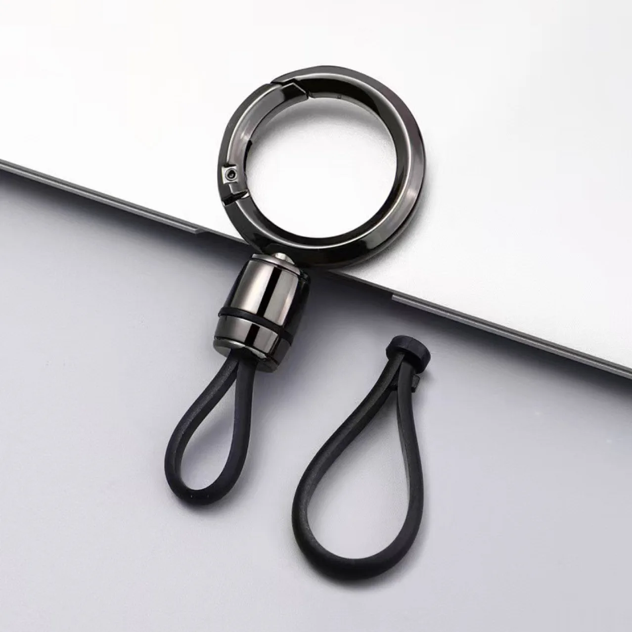 Auto-Schlüsselanhänger, Schlüsselanhänger, Schlüsselhalter, Riemen mit Metallring, minimalistisches Schlüsselanhänger-Zubehör für Autoschlüssel, Anti-Verlust-Schlüssel-Organizer – Detail 2