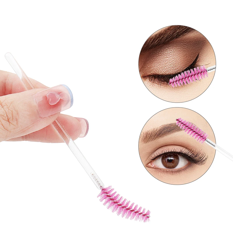 200/500 Pcs Disposable Transparent rod Eyelash Brush Comb Eyebrow Eye Lashes Extension Mascara Wands Makeup Female Beauty Tools