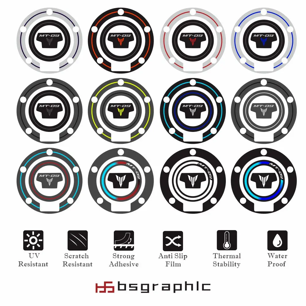 

Motorcycle Fuel gas tank cap pad anti slip sticker declas protection for Yamaha MT-09 2014-2023 2015 16 17 18 19 20 21 2022