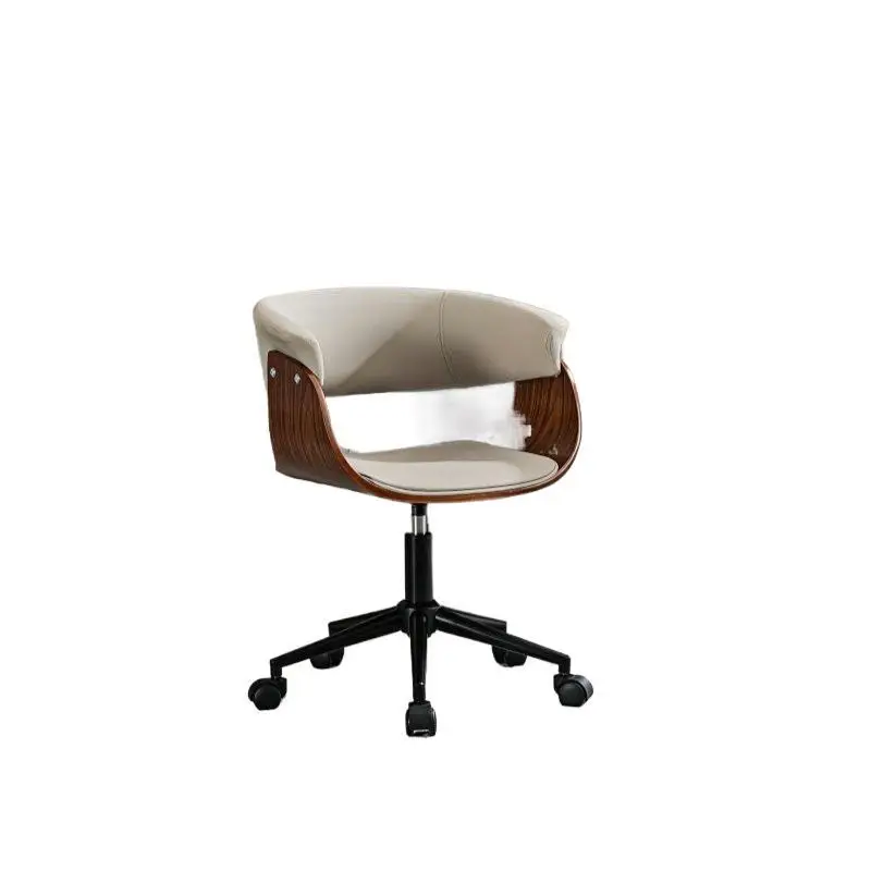 Light luxury simple computer chair, can be lifted and rotated, comfortable at home, solid wood small study chair