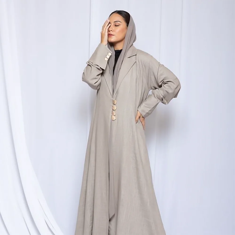 Light Beige Single Breasted Women's Blazer One Piece Loose Casual Daily Female Jacket Saudi Arabian robe