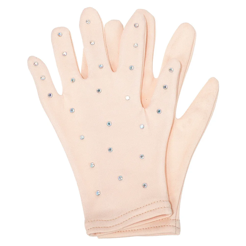 

1Pair Rhinestone Figure Skating Performance Gloves Opaque Stretch Fabric Comfortable Fit for Ice Skating Dance Shows Party
