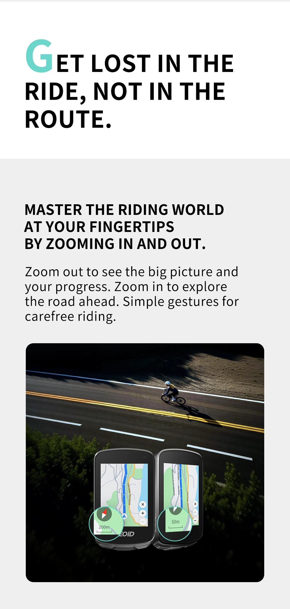 GEOID CC700 Pro GPS-Fahrradcomputer mit globaler Kartennavigation, 2,8-Zoll-Touchscreen, Fahrrad-Kilometerzähler, kabelloser ANT+-Fahrrad-Tachometer – Detail 4