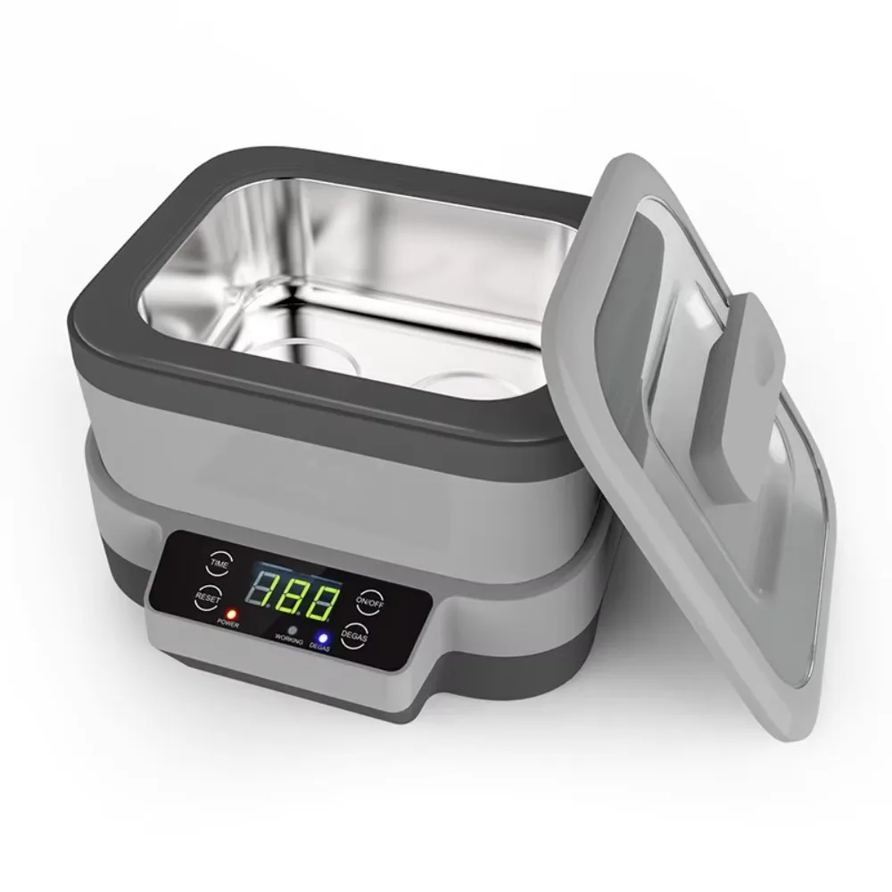 1.2L  Ultrasonic Cleaner for Eyeglasses Jewelry Watches 304 Stainless Steel Compact Nail Art Tool Cleaning Machine