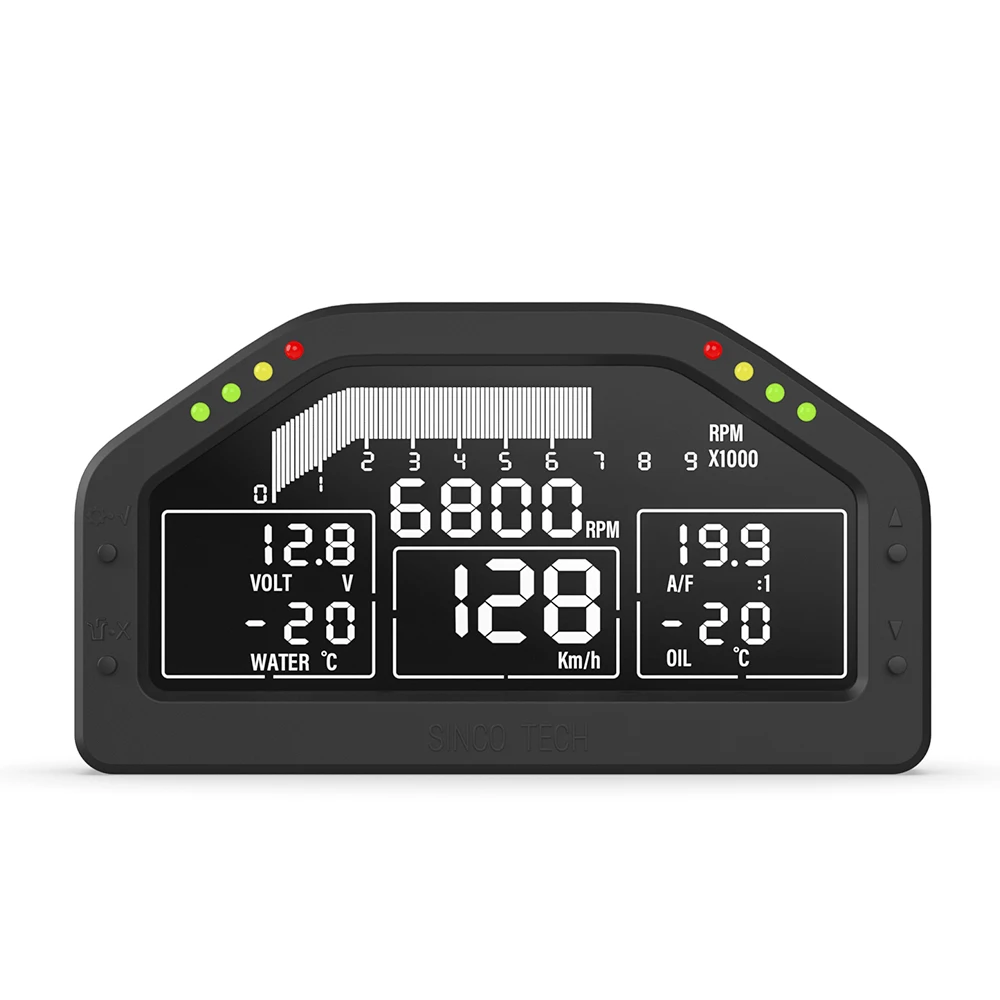 ZMFJH Multifunctional Dashboard Sensor KIT Racing Display LCD Screen Gauge 9000RPM Speed Water/Oil Temp Air Fuel Ratio Voltage