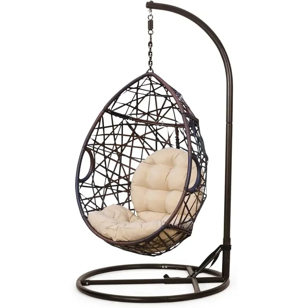Garden Chairs, willow tear drop hanging chair, suitable for outdoor, brown