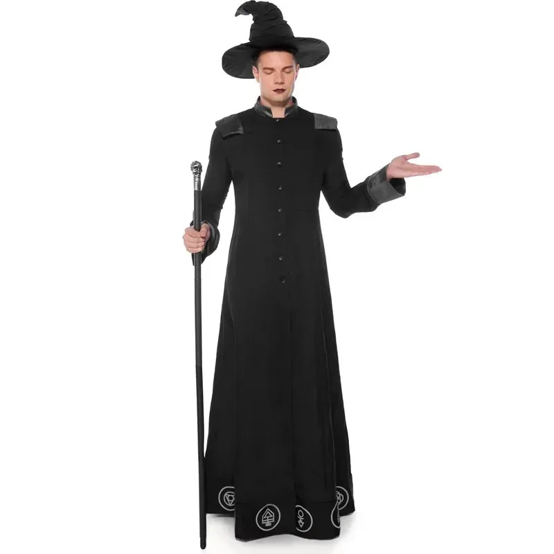 Halloween carnaval fête homme Christ magicien sorcier Cosplay Costume médiéval prêtre parrain déguisement