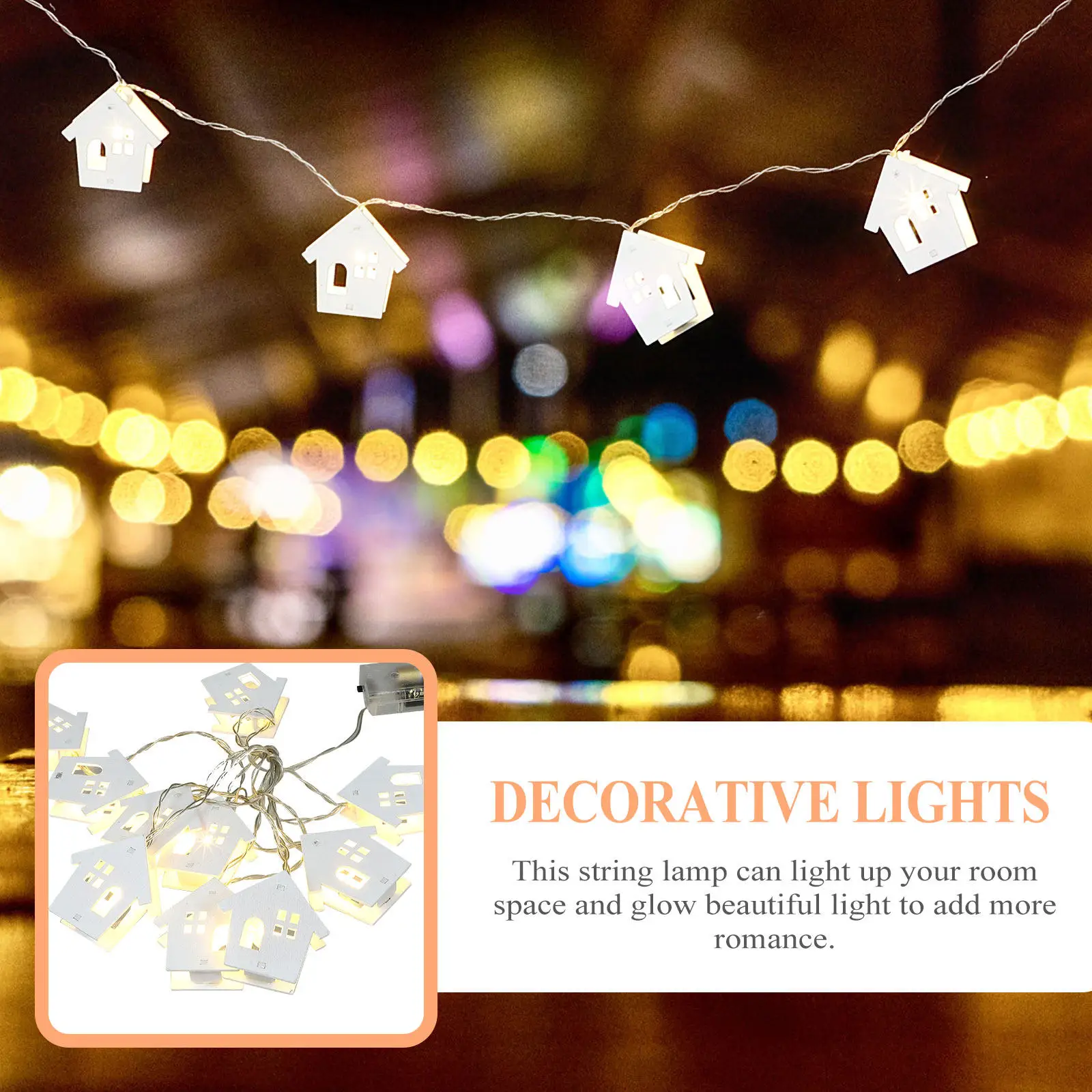 

LED Wooden Snowflake String Lights Cabin Design Soft Ambient Light for Xmas Tree Wedding Party Outdoor Fairy Garden