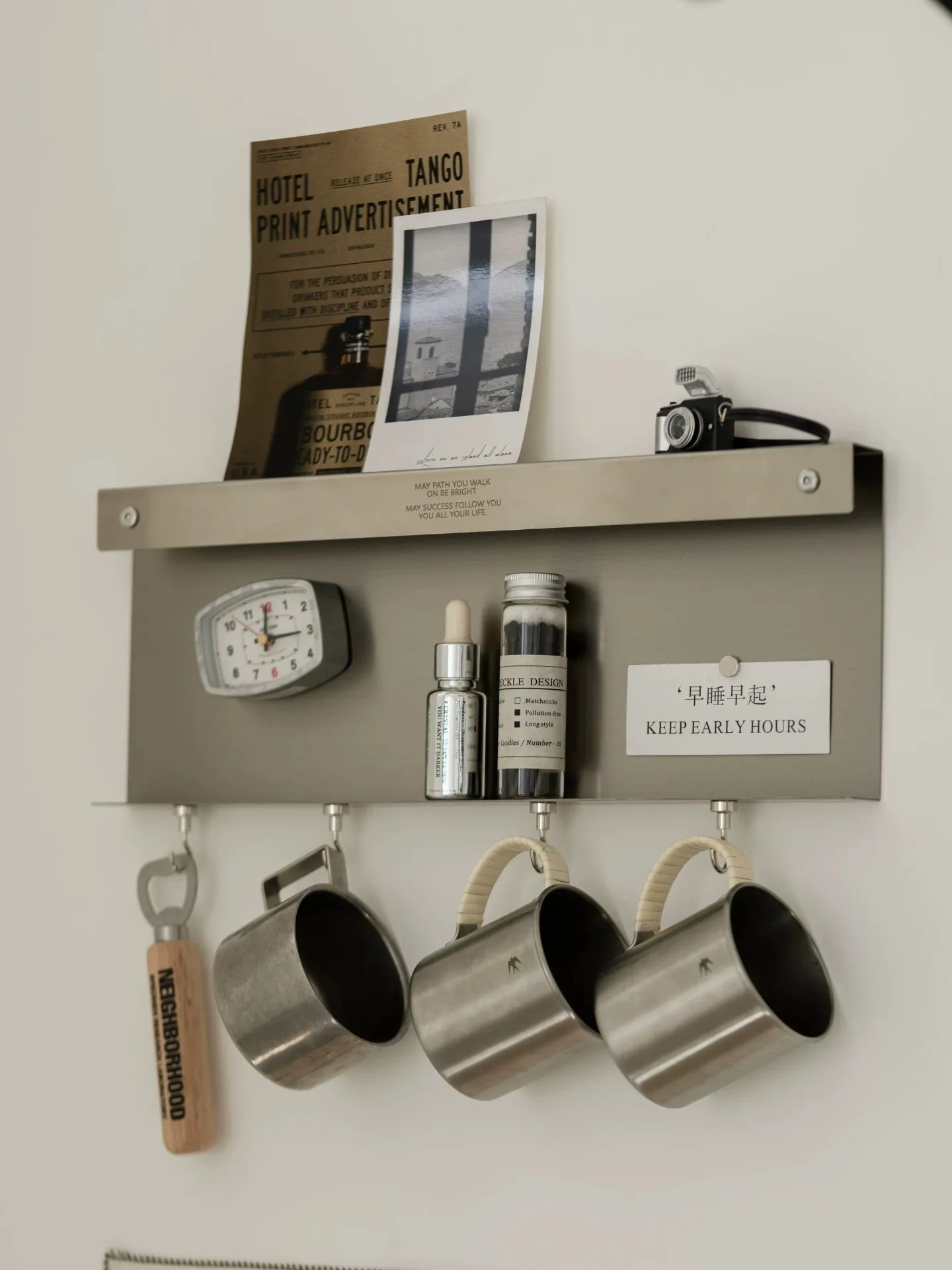 Bauhaus wall-mounted decorative industrial-style partition wall magnetic entrance signboard stainless steel message board
