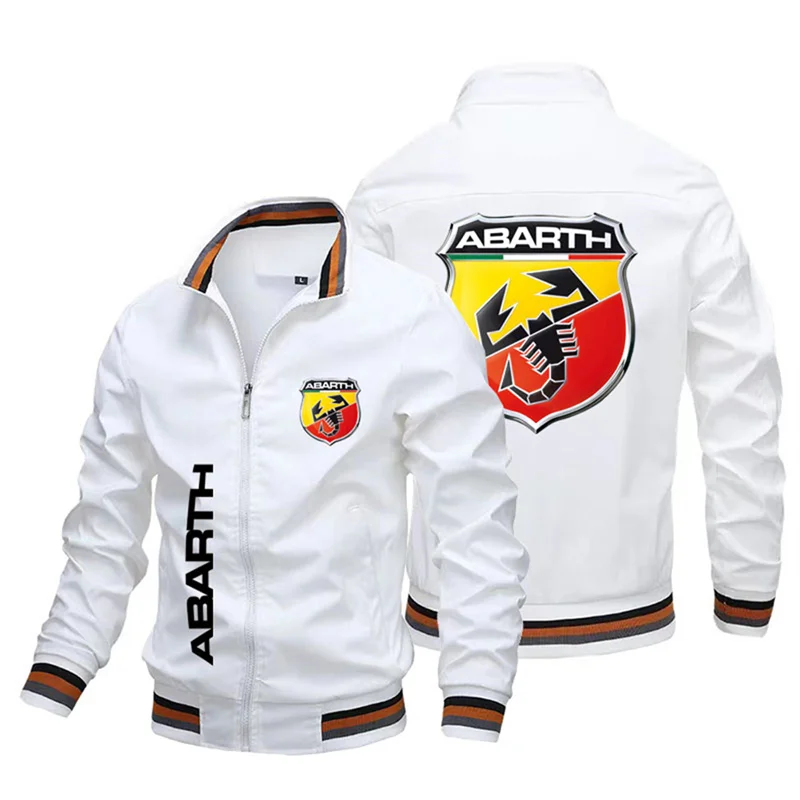 Nouvelle mode Baseball Abarth Car Print Jacket Men Lomatéritive Ladies Oversize Bomber Pilot Thin S-5XL