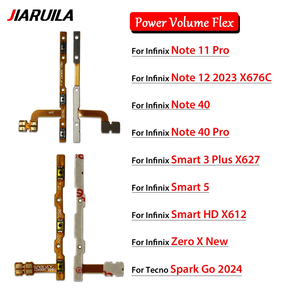 مفتاح الطاقة تشغيل/إيقاف زر حجم مفتاح زر فليكس ل انفينيكس نوت 11 برو 12 2023 X676C 40 Samrt 5 3 Plus 8 8C 30C سبارك الذهاب 2024 #3