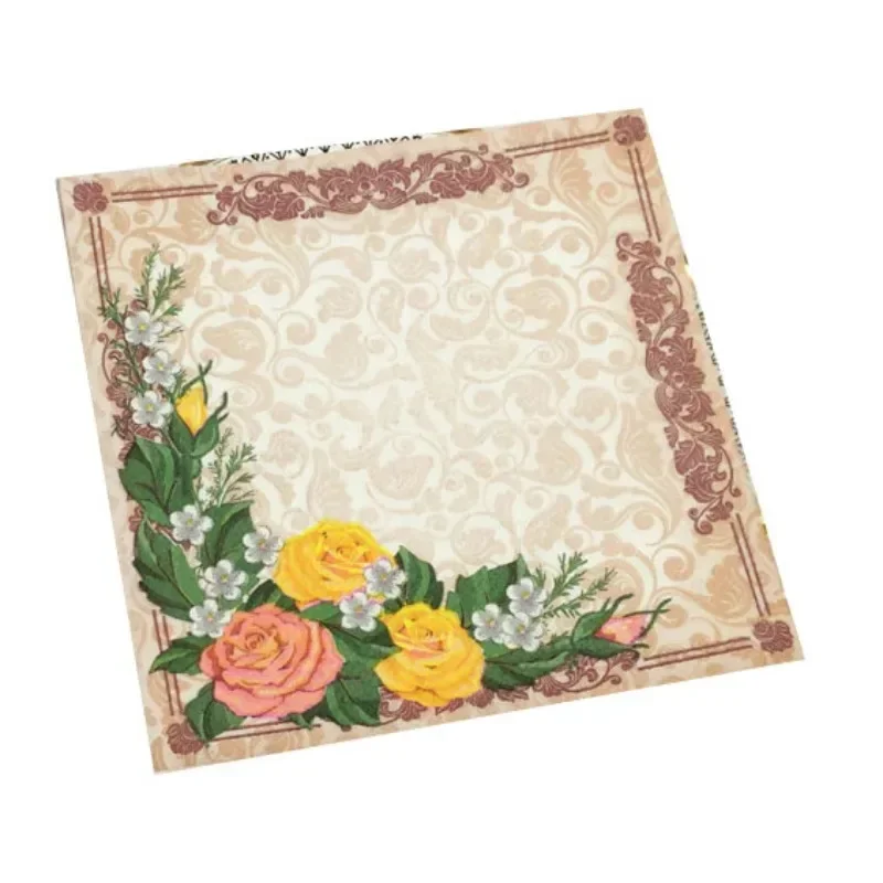 Colorful Printed Napkins High-end Floral Hotel Restaurant Party Wood Pulp Paper 2 Ply 33cm Home Paper 20pcs/pack Foodgrade Cheap